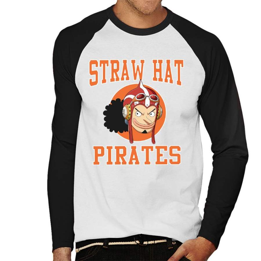 Straw Hat Pirates Usopp One Piece Men’s Baseball Long Sleeved T-shirt