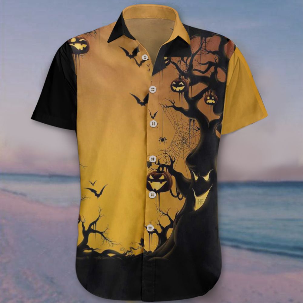 Halloween Hawaii Shirt Orange Pumpkin Mens Adult Gift Ideas Ha63467