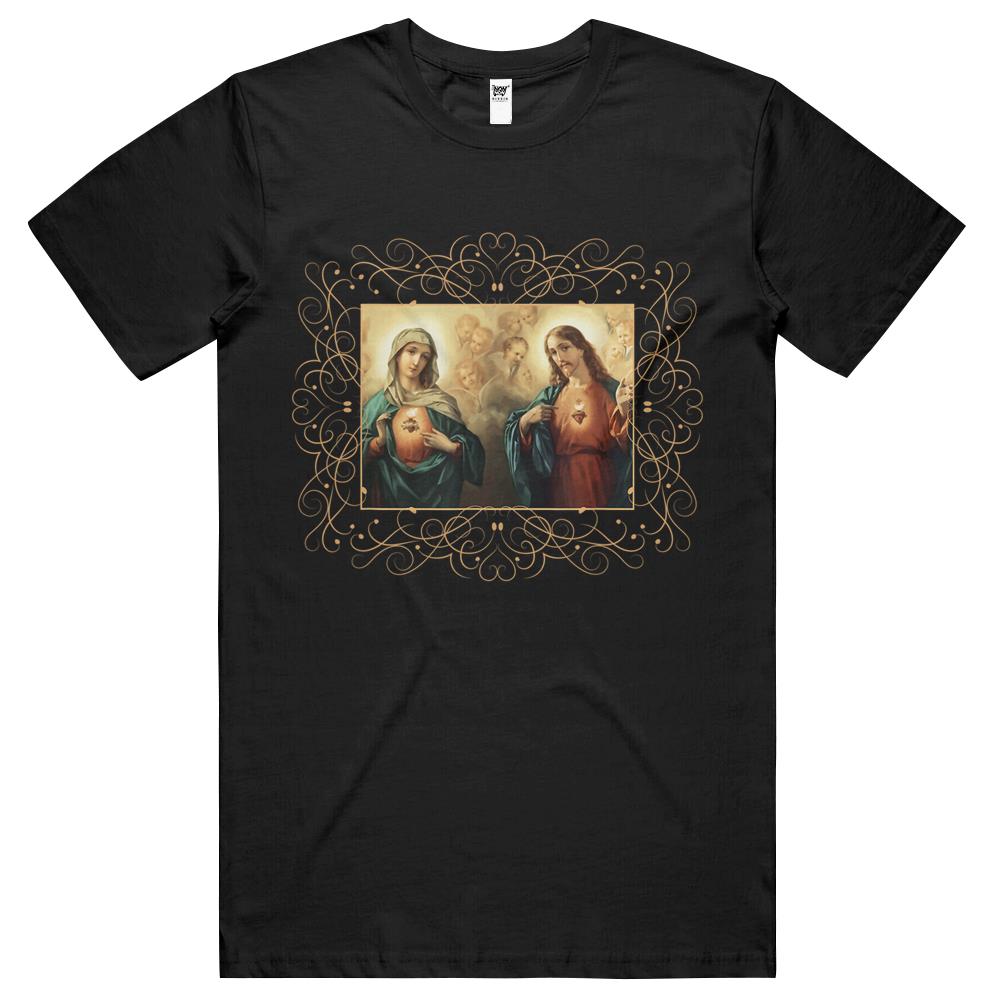 Sacred Heart And Immaculate Heart Picture Jesus And Mary T Shirts