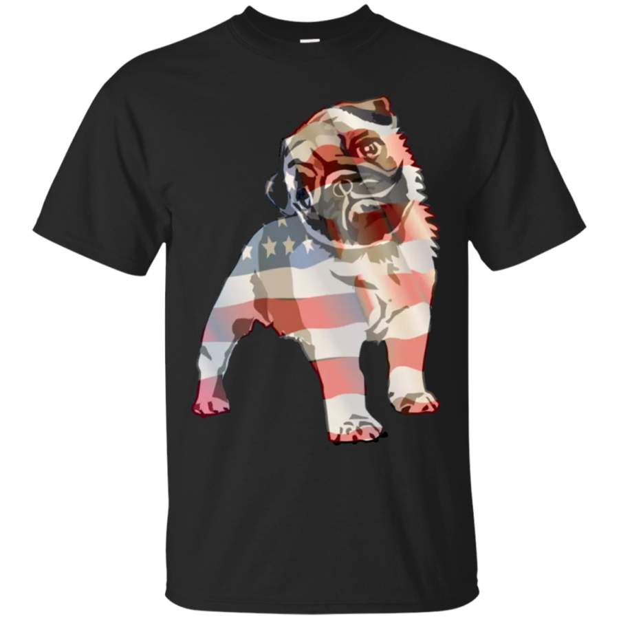 AGR Pug Dog American Flag Tshirt