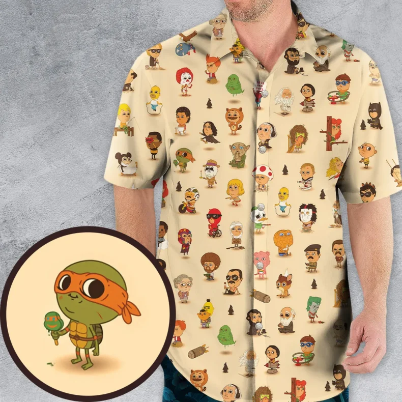 Mini Famous Characters Hawaiian Shirt