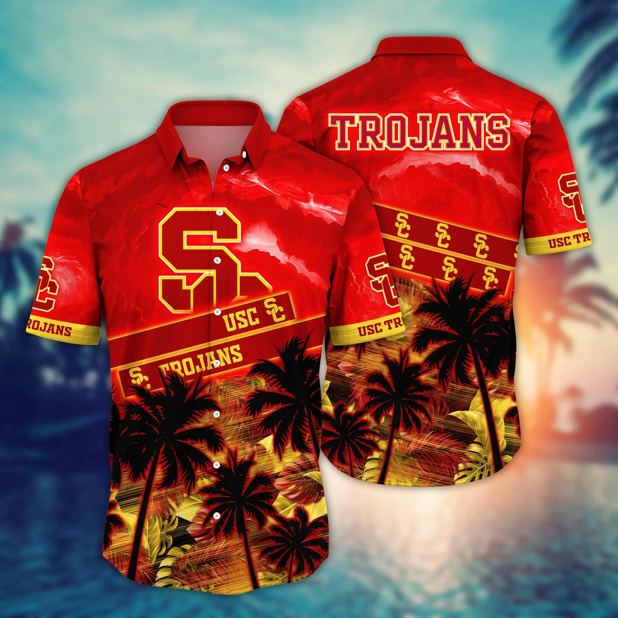 Usc Trojans NCCA Hawaiian Shirt Golden Rays Aloha Shirt