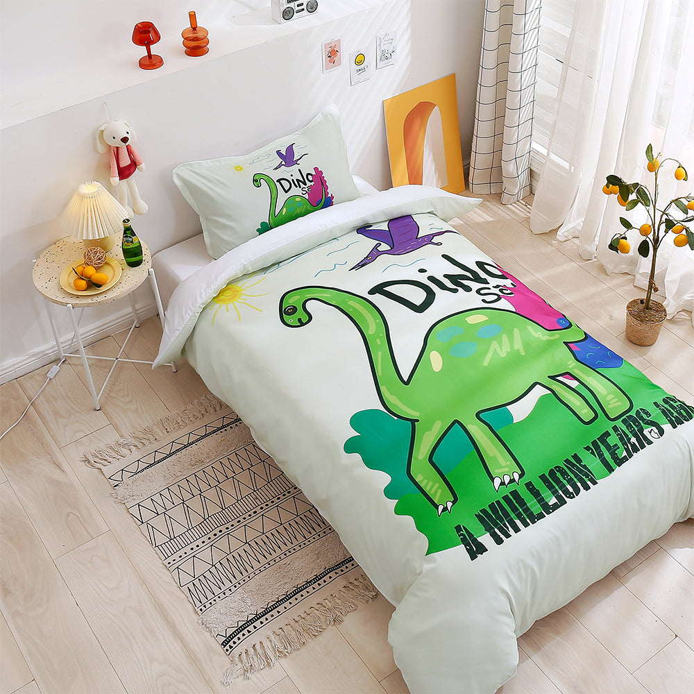 3D Cartoon Animal Dinosaur Green Quilt Cover Set Bedding Set Duvet Cover Pillowcases 168