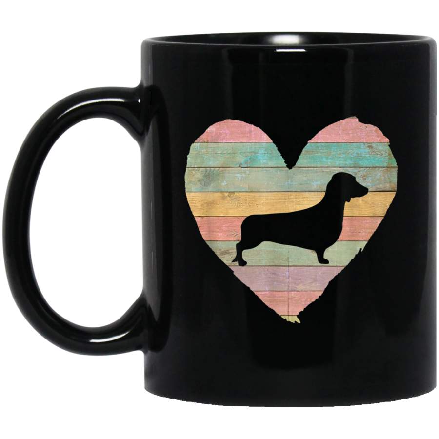 Dachshund Dog Vintage Retro Heart Mom Gift Valentines Mug