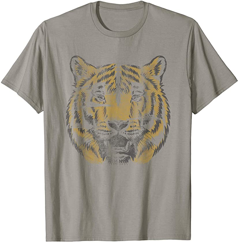 Vintage Tiger Face Tiger Head Wild Cat Lover Gift T-Shirt