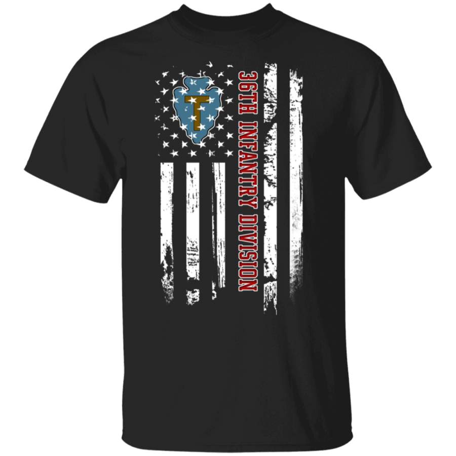 36th Infantry Division Veteran American Flag Father’s Day Veteran’s Day Tshirt