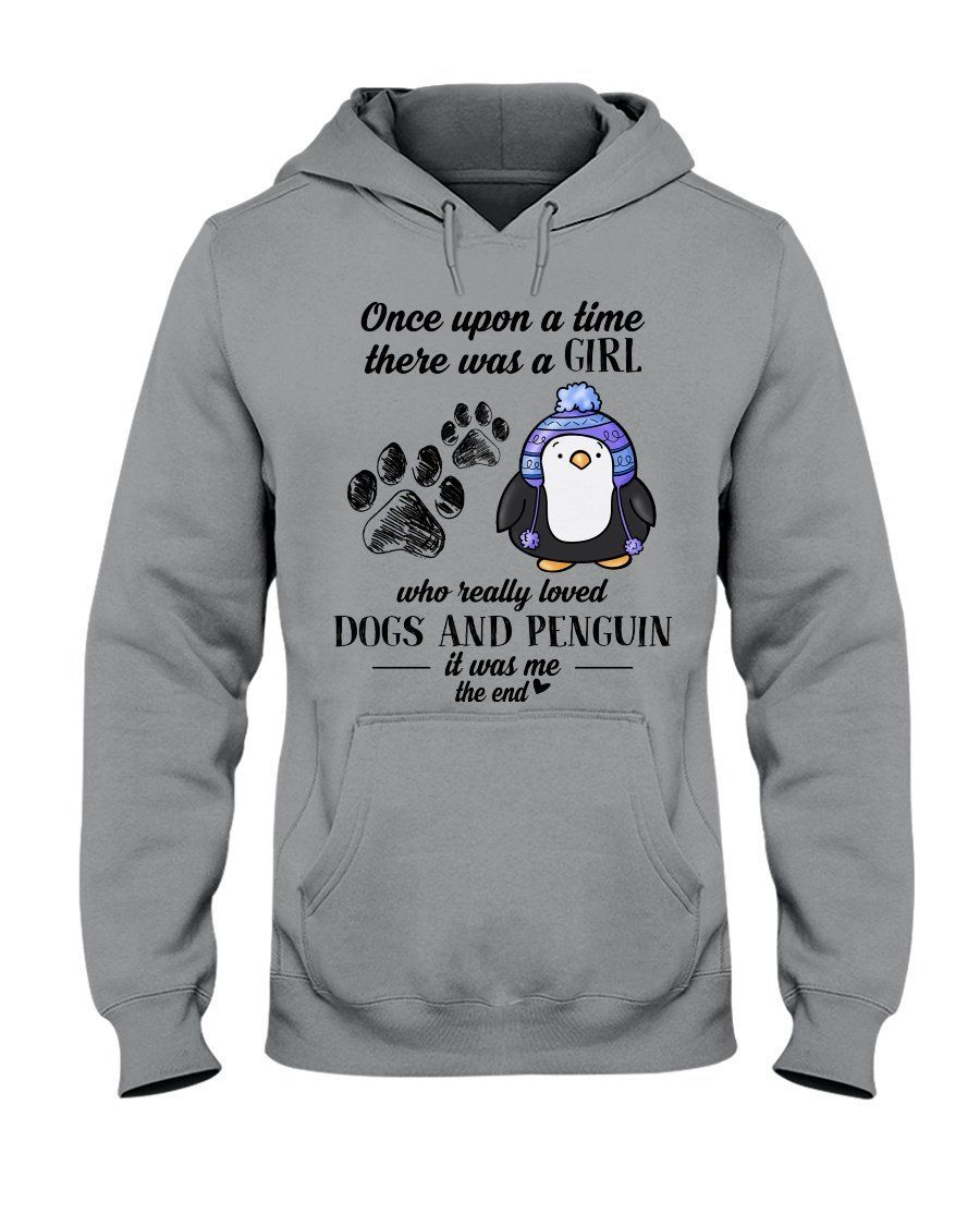 A Girl Who Really Loved Dogs And Penguin Gift Hoodie