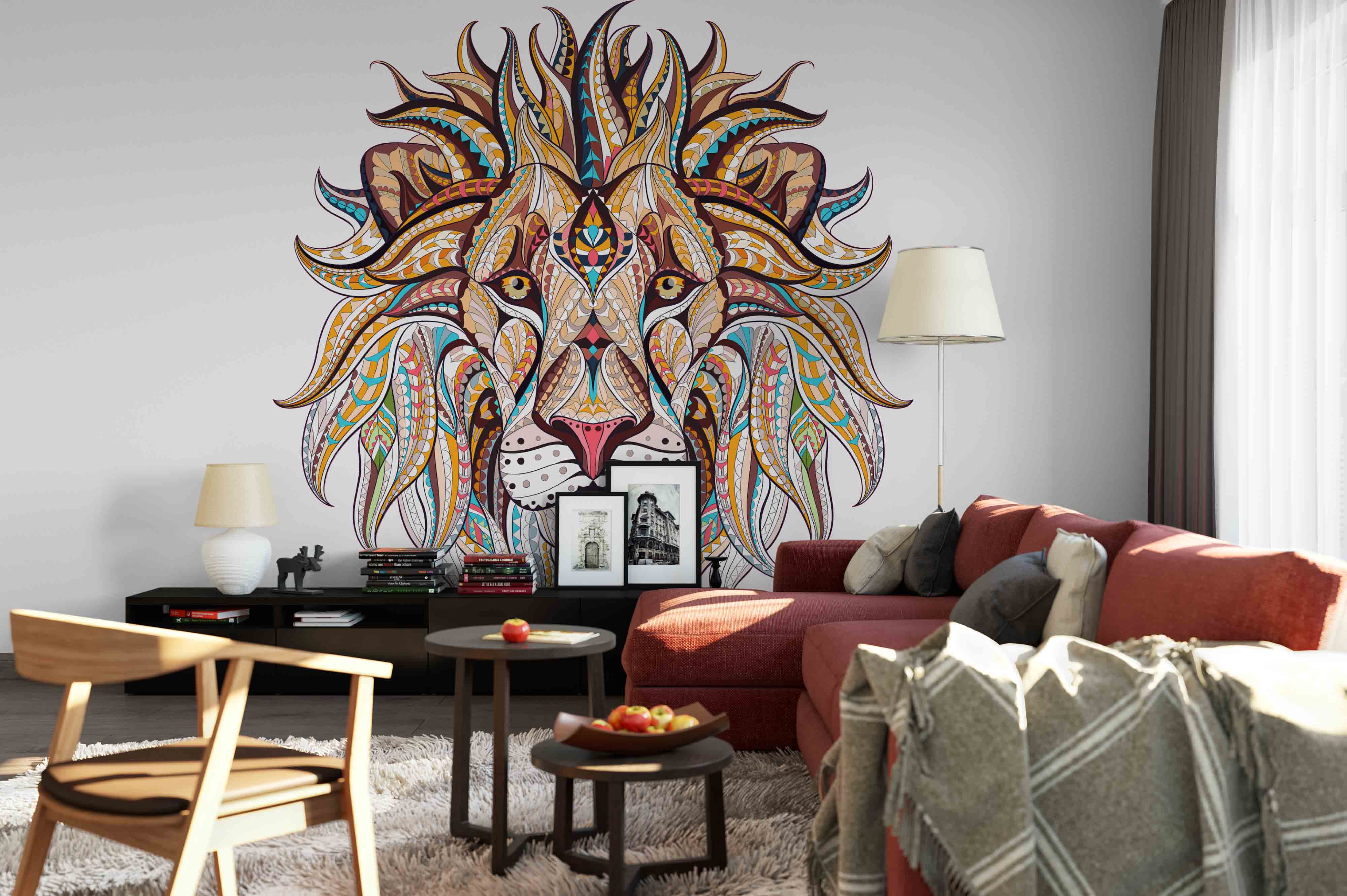 3D Lion Wall Mural Wallpaper 190