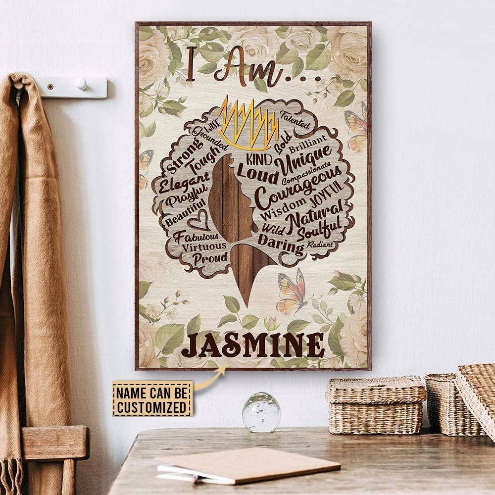 Personalized Canvas, Custom Canvas Prints Rosie Black Women I Am Customized Poster And Canvas, Wall Decor, Wall Art, Canvas Instructure, Wall Art