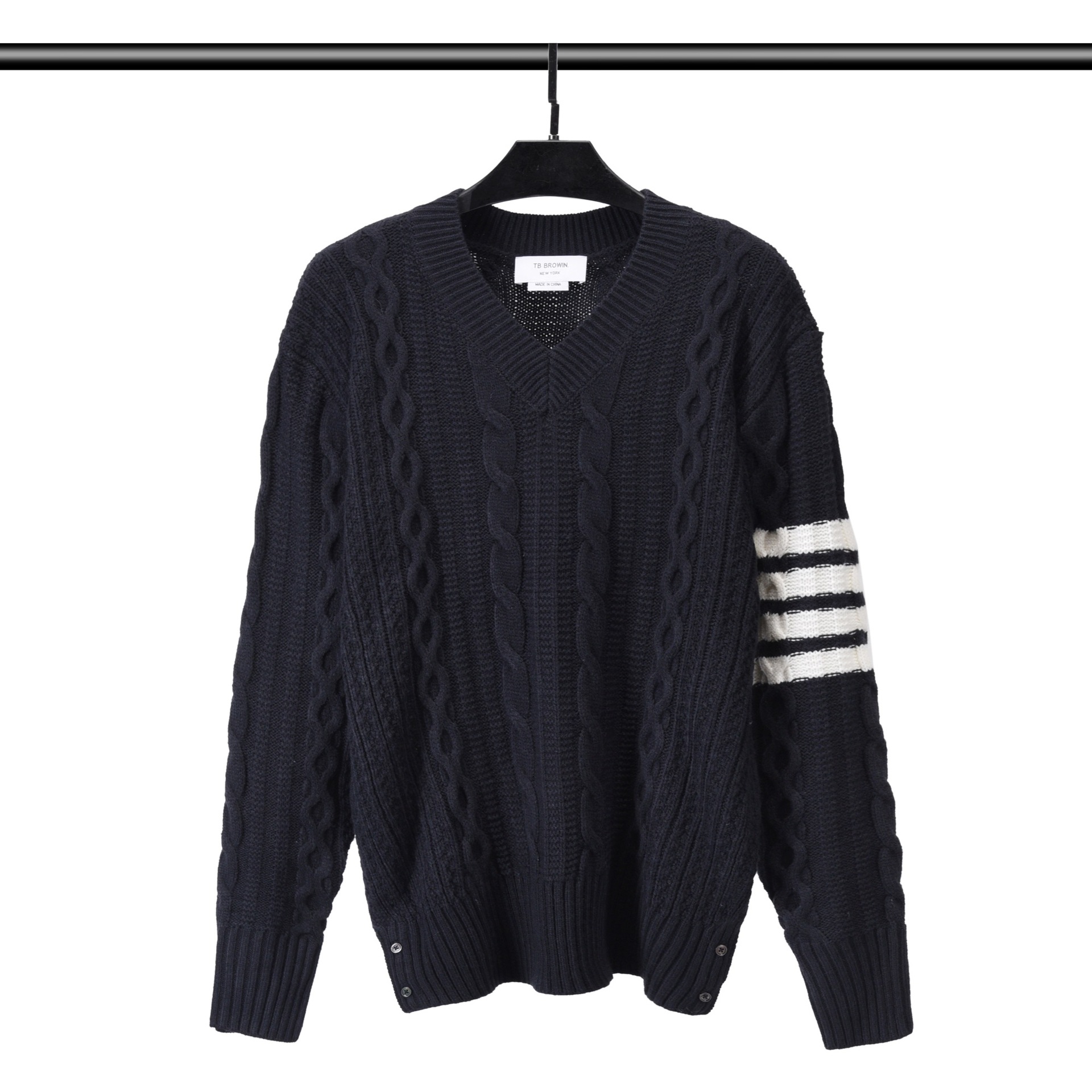 2021 Winter Men Sweater Wool Cardigan Striped V-Neck Pullover High Quality Casual Knitting Women Top Winter SweatShirt alx