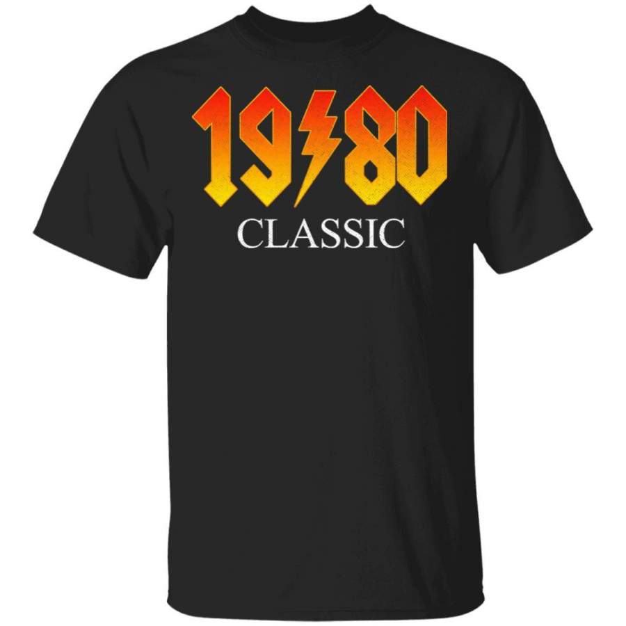 Classic 1980 Birth Year Tee Shirt AC/DC Style Rock Legend MT12 ...