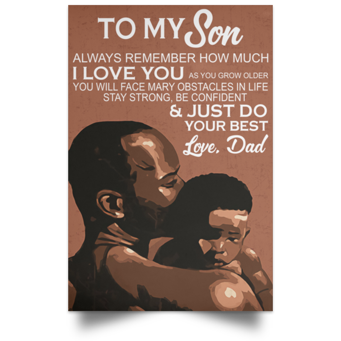 To My Son Poster, Love Dad Art Print, Black Father Wall Art, African American Print