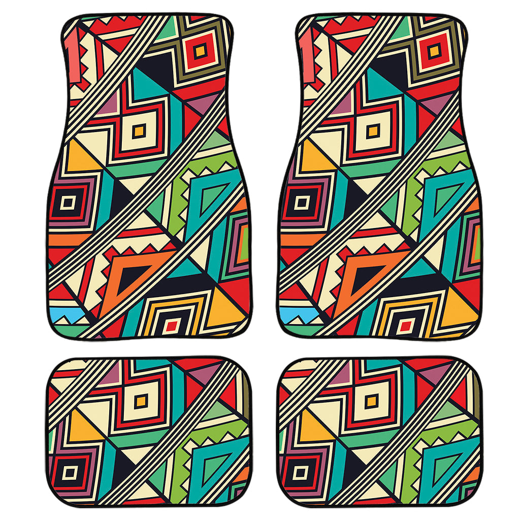 Retro African Ethnic Tribal Print Front And Back Car Floor Mats, Front Car Mat