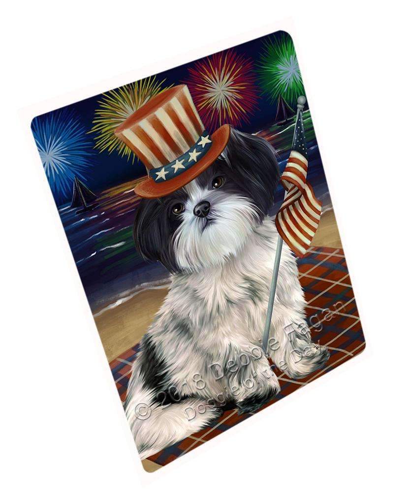 4Th Of July Independence Day Firework Shih Tzu Dog Blanket Blnkt56721 (37X57 Sherpa)