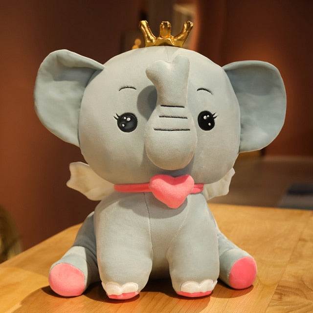 Lovely Crown Elephant Cotton Plush Stuffed Doll Toy Baby Pillow