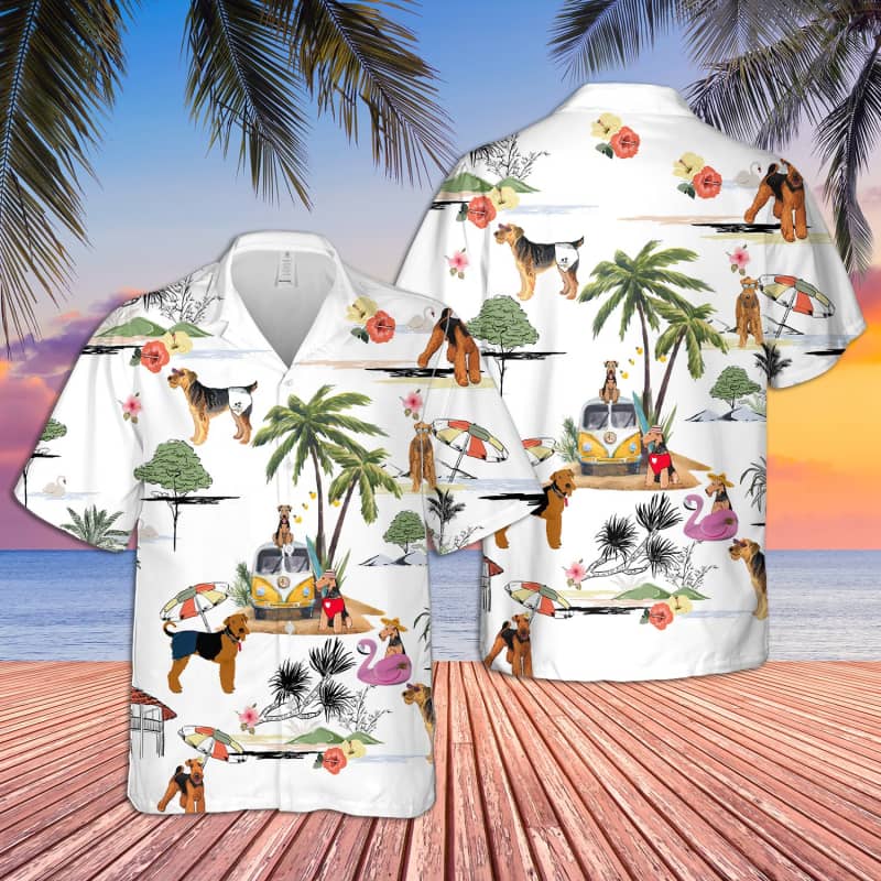 Unisex Airedale Beach Hawaiian Shirt