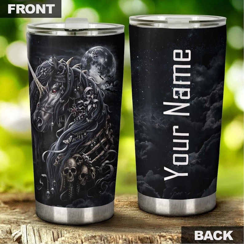 Beautiful Unicorn With Skull Unique Cool Personalized Fancy Unique Tumbler-Skull Tumbler-Skull Birthday Gift Christmas Gift For Her For Him