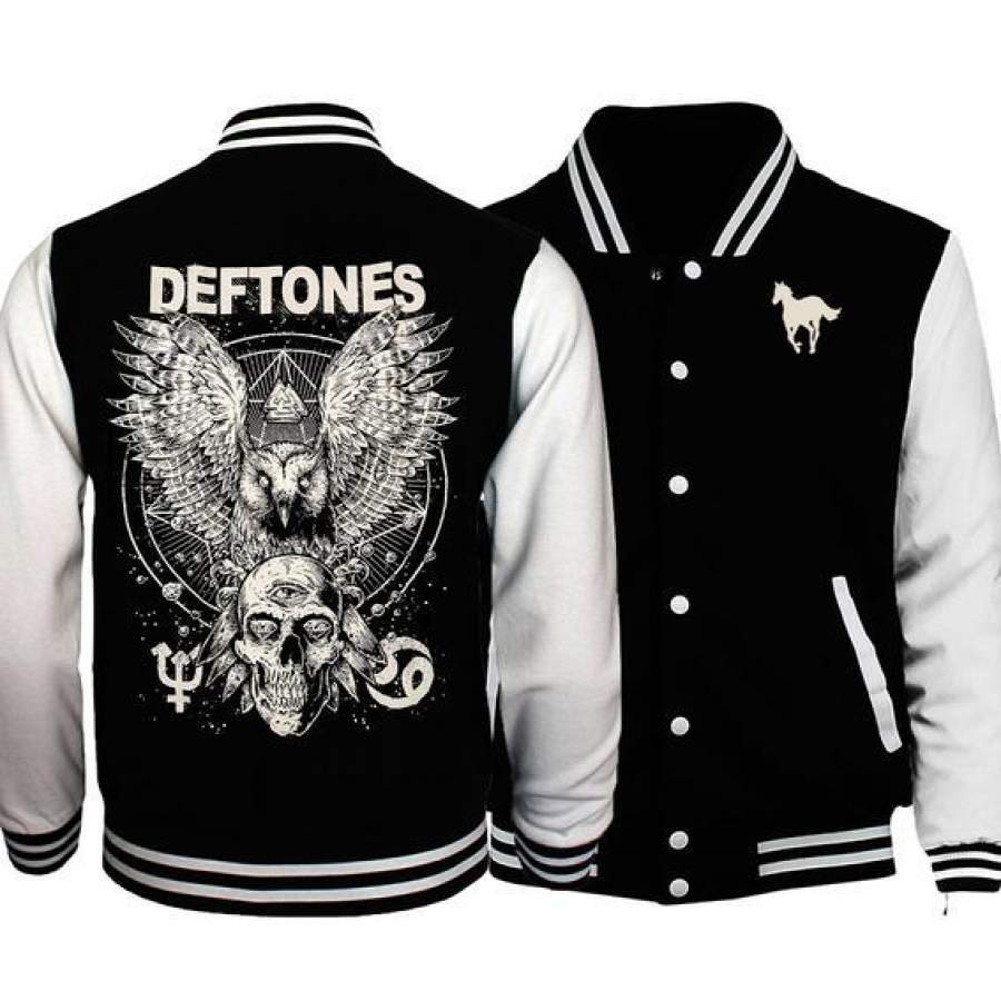 Deftones Necromancer Owl Baseball Jacket Sweatshirt Winter Popular Soft Sweatshirt