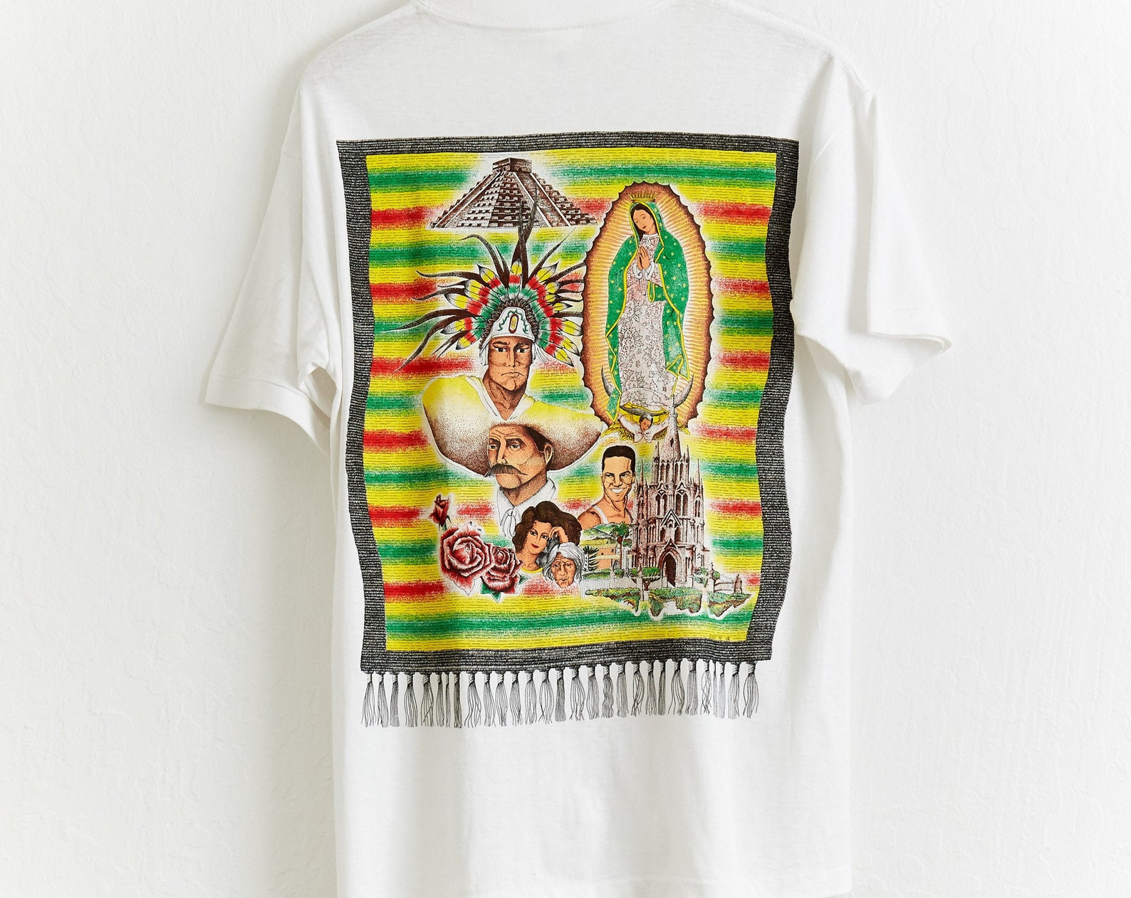 Vtg 1990S Mexican Lowrider Art T Shirt  M Tee Saltillo Serape Tee Chicano Pride Cholo Azteca Mayan Vato Pachuco