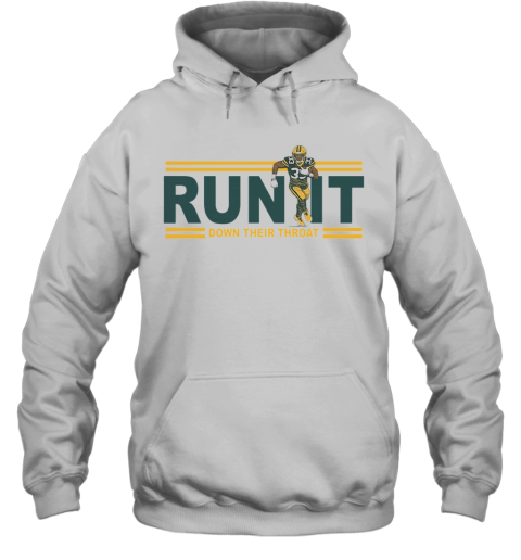 Run It Down Their Throat Aaron Jones Green Bay Packers Hoodie