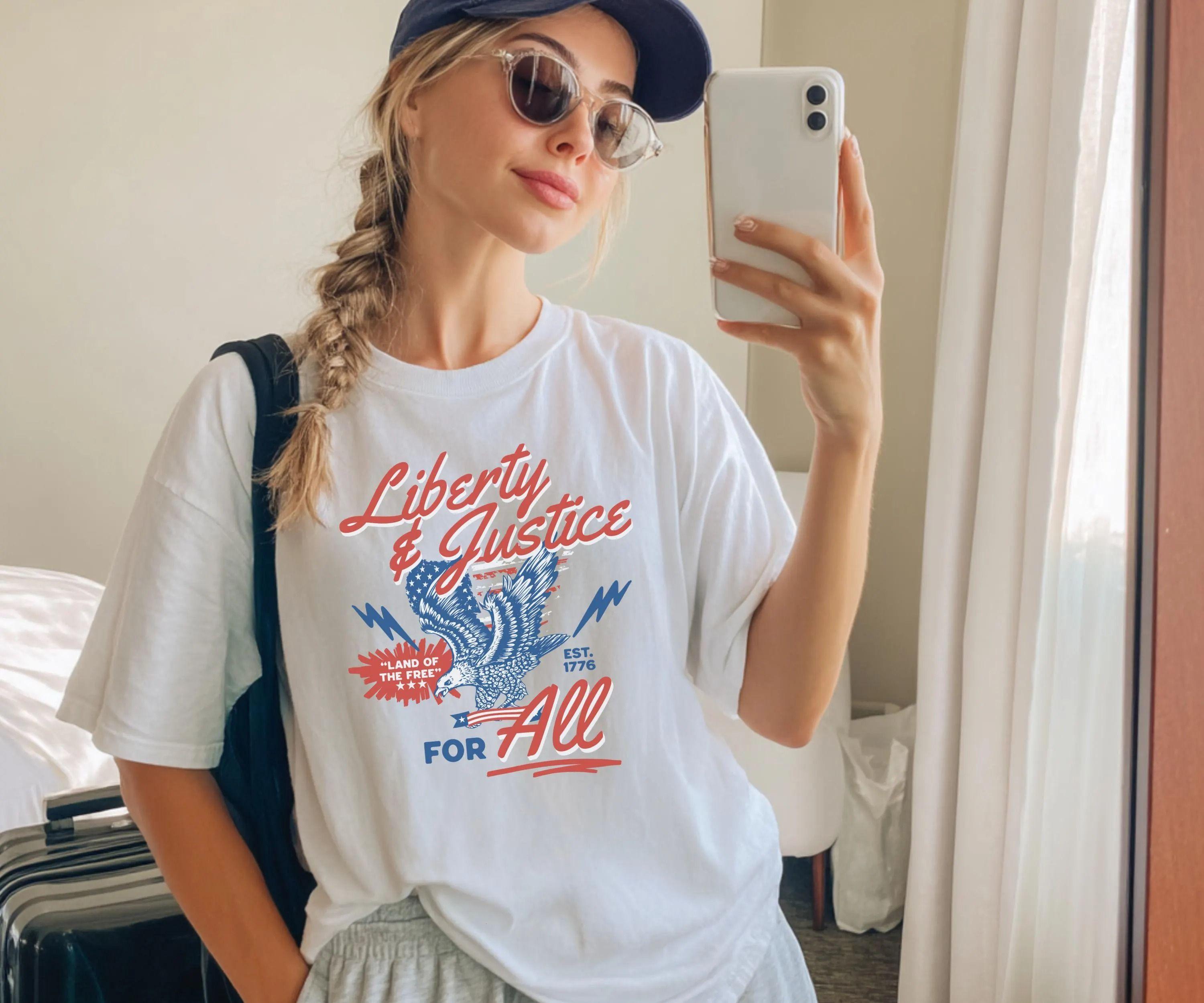 Social Justice 4th of July Liberal Shirt Equality Shirt Retro Fourth Of July Shirt Feminist Graphic Tee Activist Gift Equal Rights Tshirt