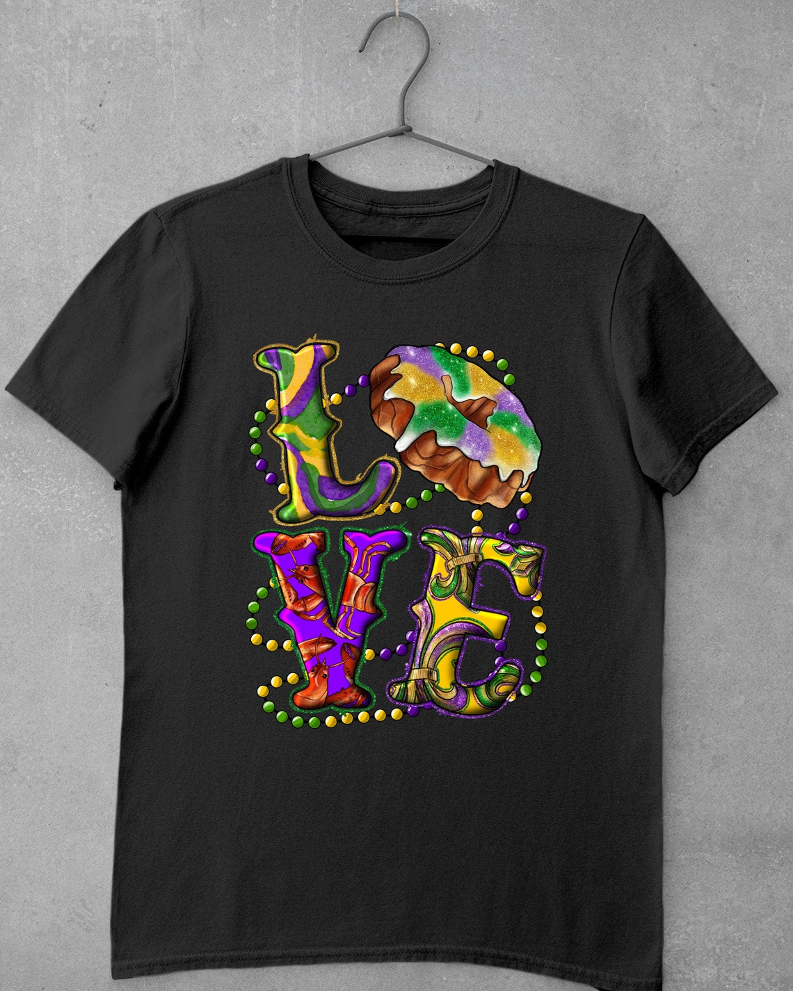 Mardi Gras Love With King Cake T Shirt T-Shirt