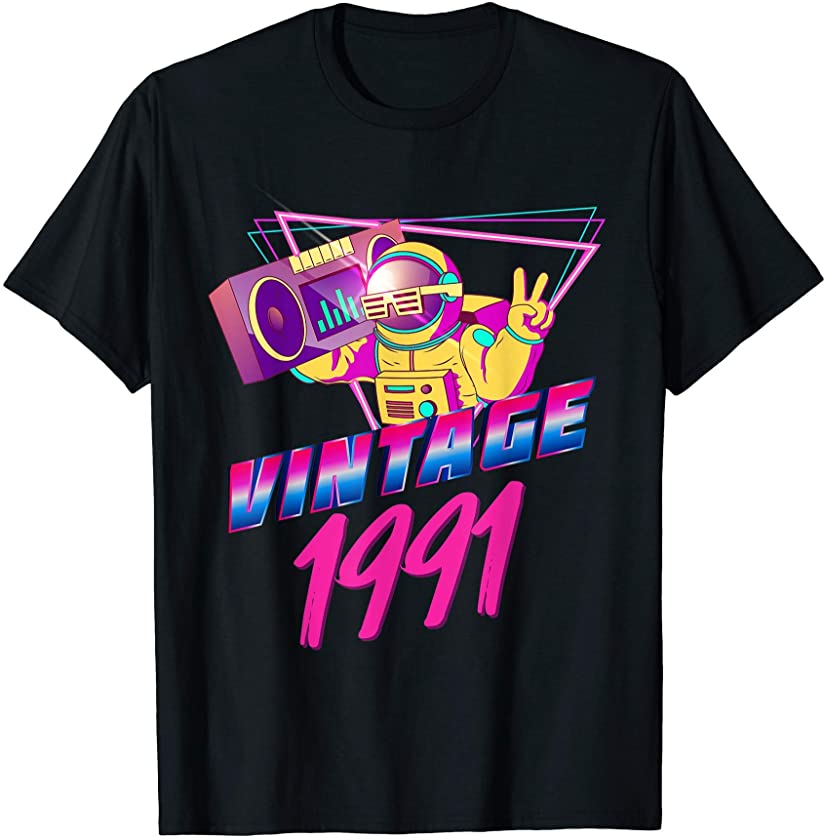 30th Birthday Gifts – Vintage 1991 T-Shirt