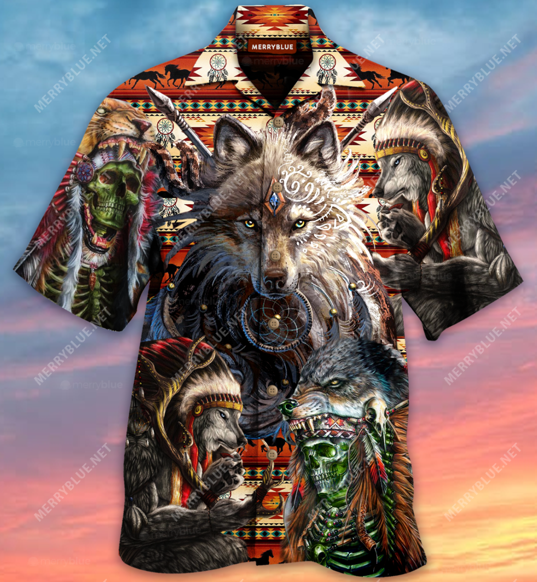 Heart Of A Warrior Soul Wolf Unisex Hawaii Shirt Ha89516