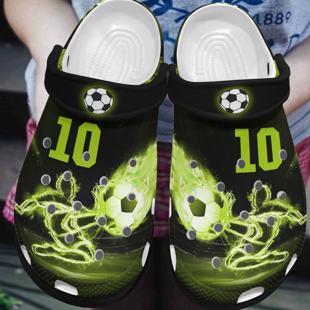 Soccer Personalized Clog, Custom Name, Text, Color, Number Fashion Style For Women, Men, Kid, Print 3D 1