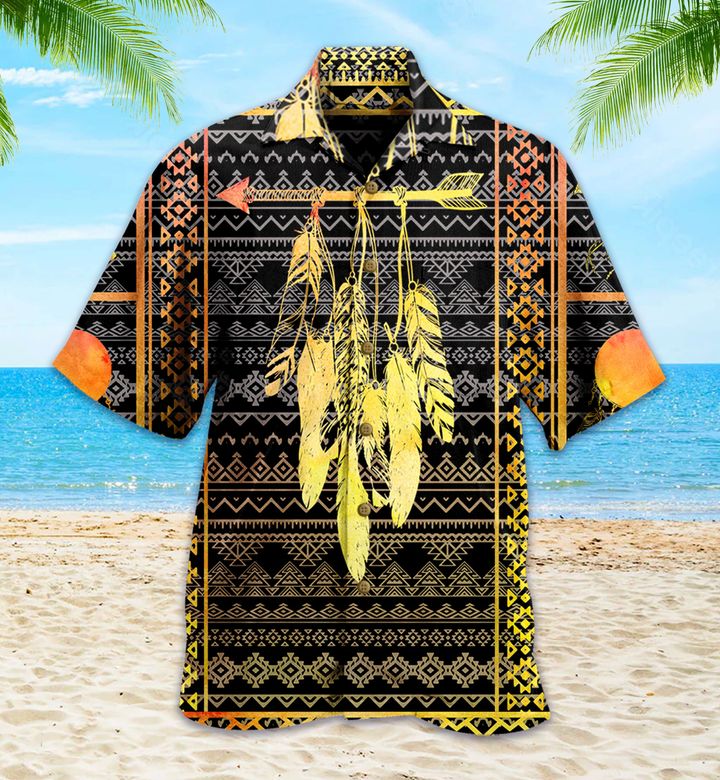 Native American Dreamcatcher Yellow Hawaii Shirt Ha87180