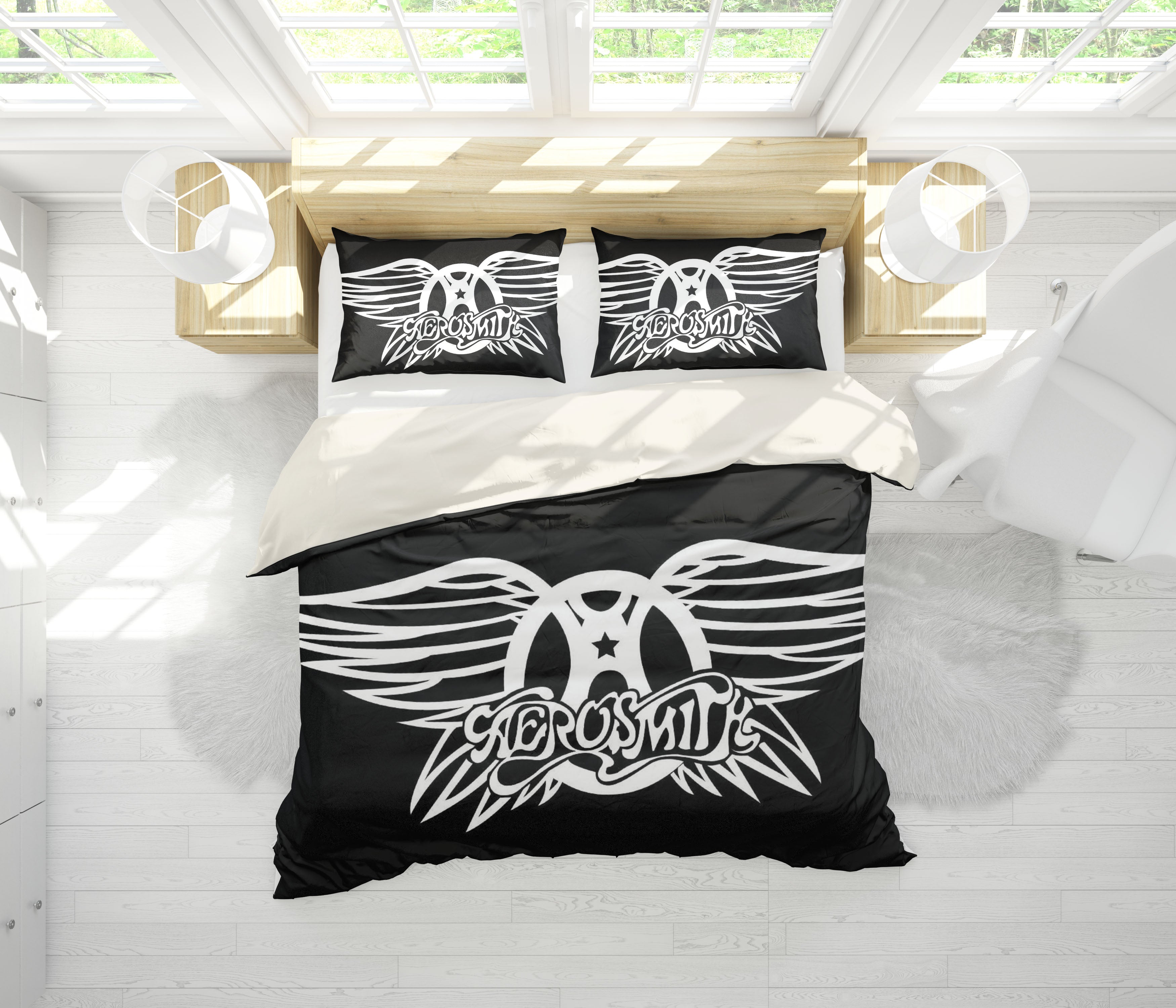 3D Band Aerosmith Quilt Cover Set Bedding Set Pillowcases 219