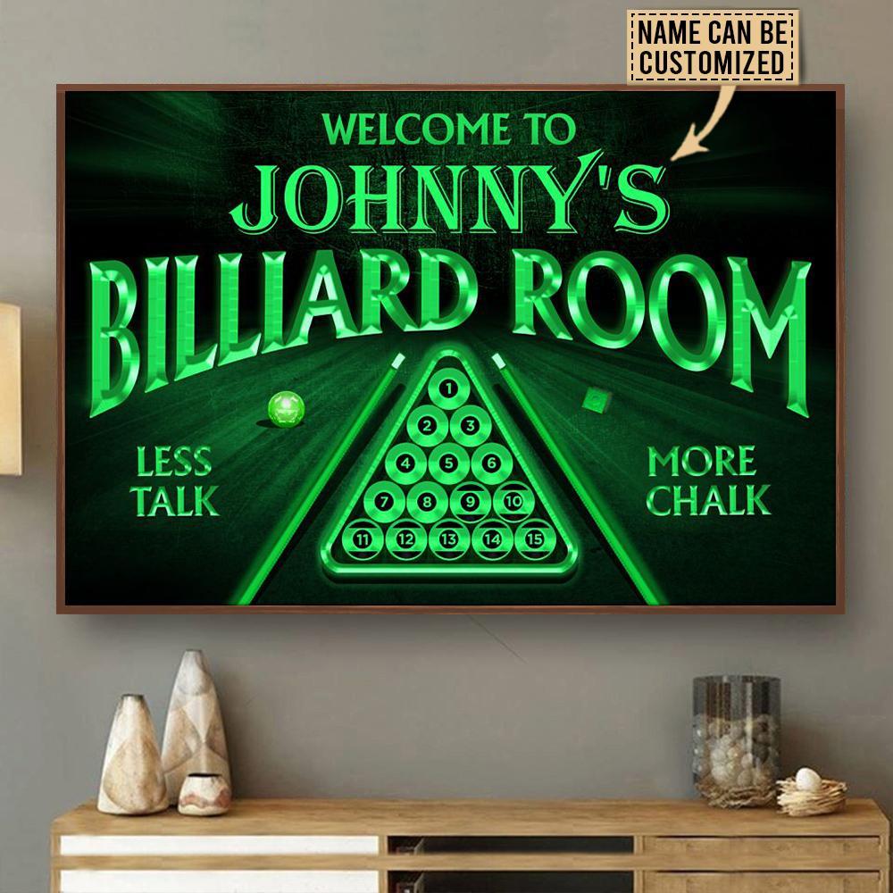 Aeticon Gifts Personalized Billiard Club Welcome Less Talk Canvas Mom Dad Gift Home Decor