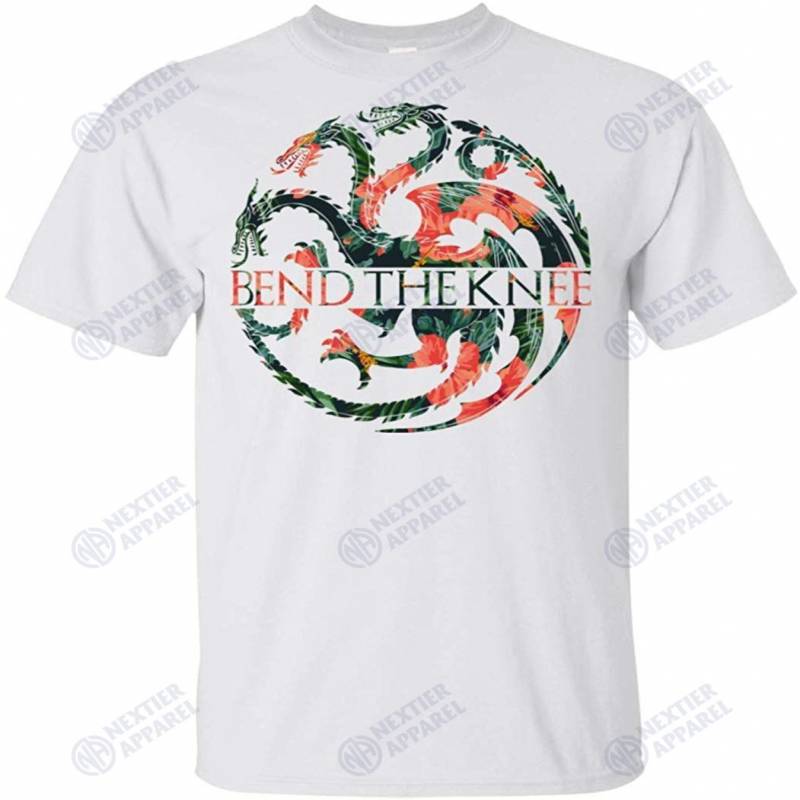 Bend The Knee Shirt King Or Queen Throne Dragon Flower T-Shirt