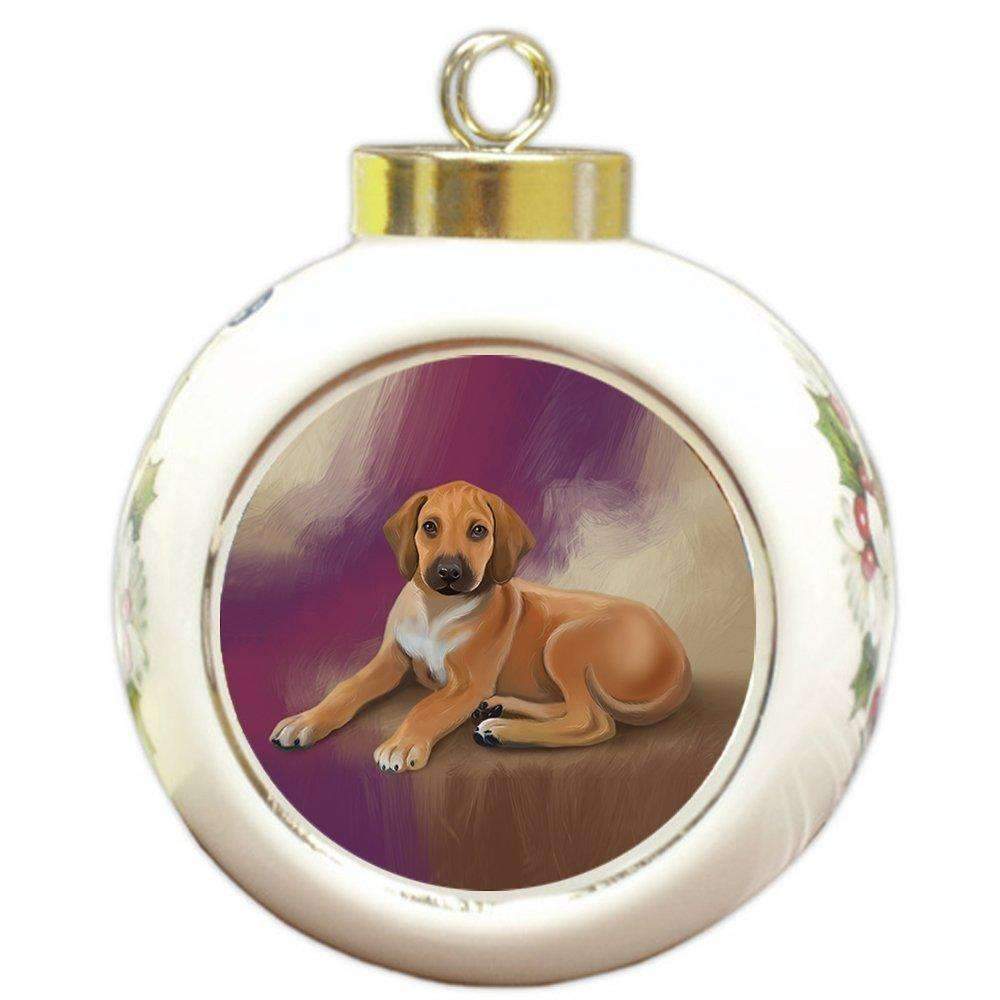 Rhodesian Ridgeback Puppy Round Ball Christmas Ornament Rbpor48074