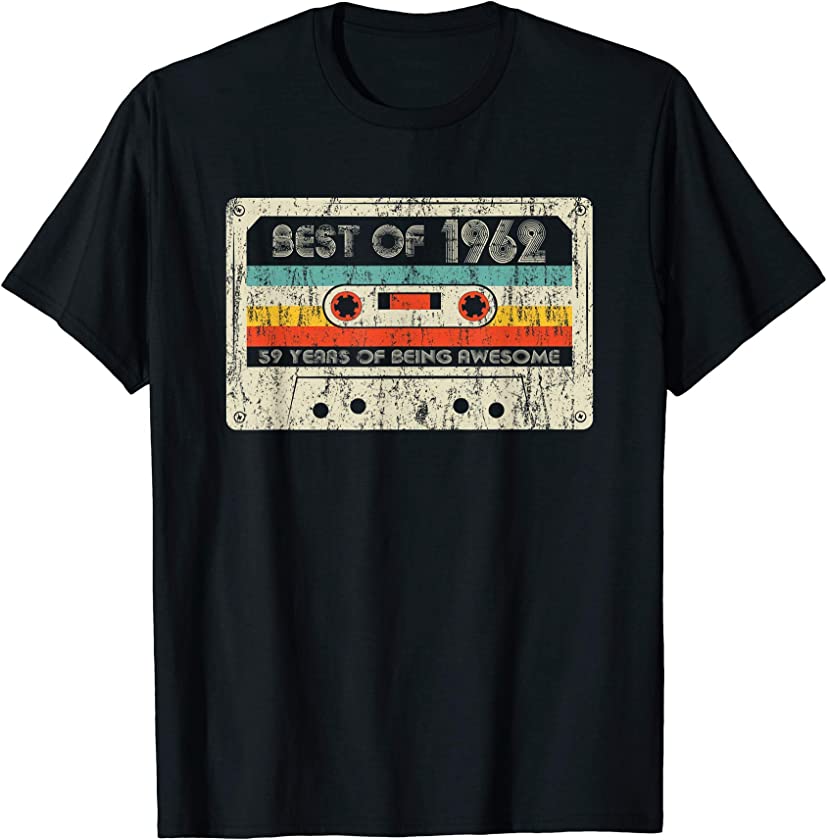 59th Birthday Gifts Best Of 1962 Cassette Tape Retro Vintage T-Shirt