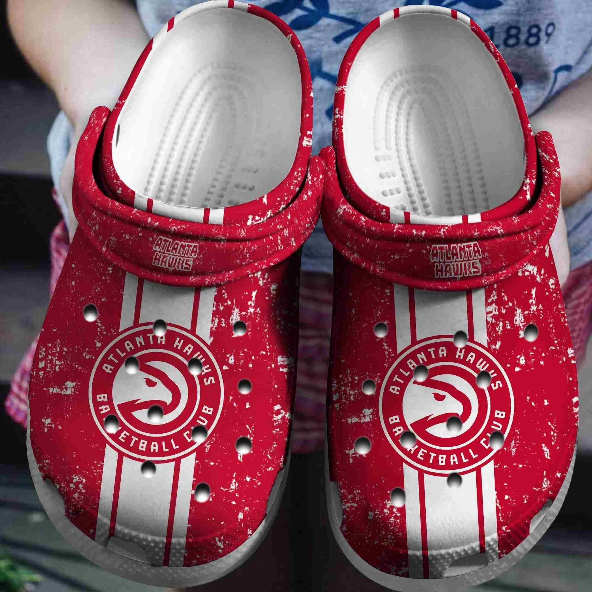 Atlanta Hawks Basketball Club Crocss Clogs Shoes Crocband Comfortable For Men Women