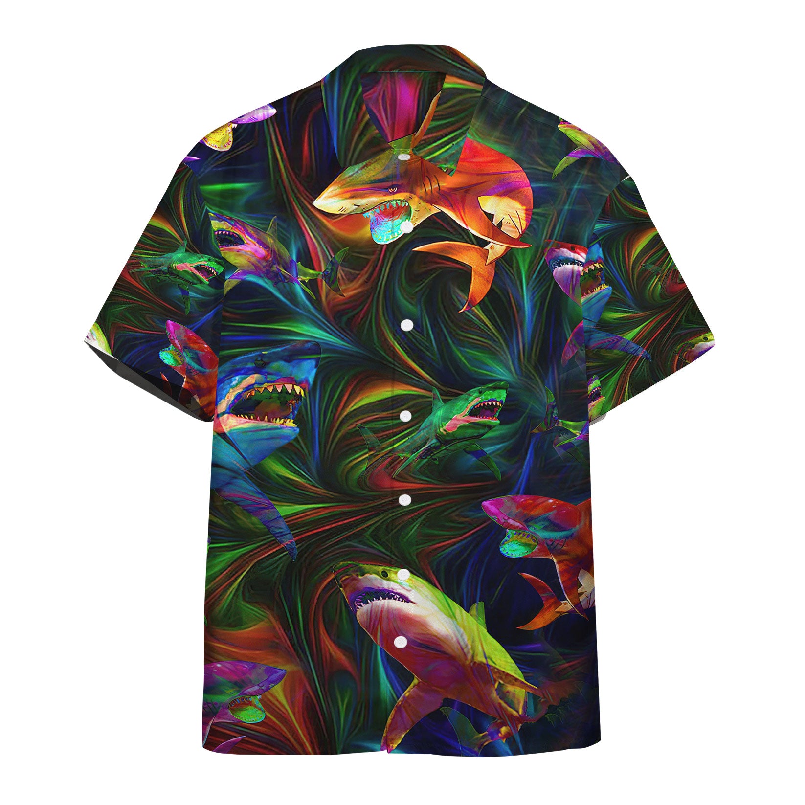 Gearhumans Colorful Shark Hawaiian Shirt Ha59333