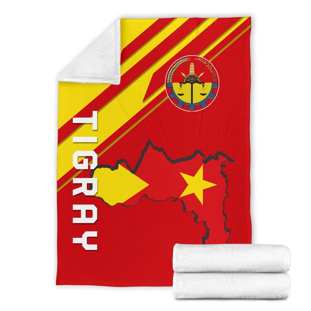 1stTheWorld Tigray Premium Blanket, Flags Hidden In The Map Tigray and Seal A22