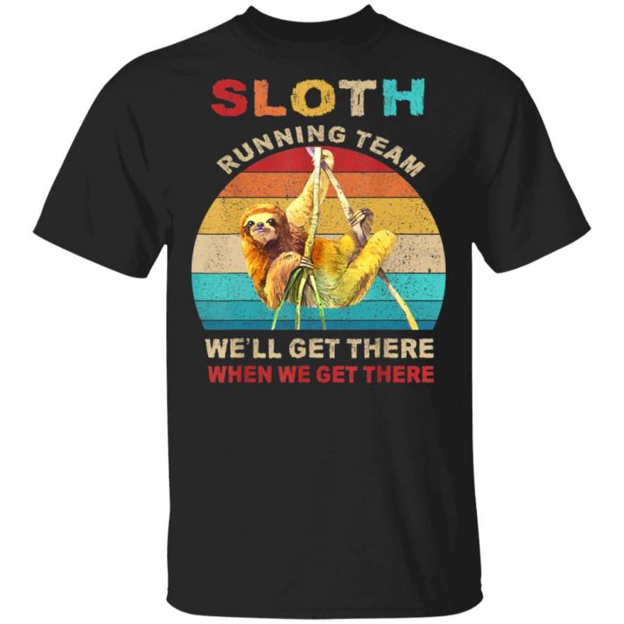 Funny Vintage Retro Sloth Running Team Gift T-Shirt