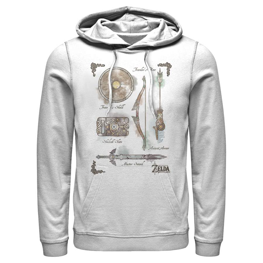 Nintendo Men’s Zelda Quest Gear Array  Lightweight Hoodie