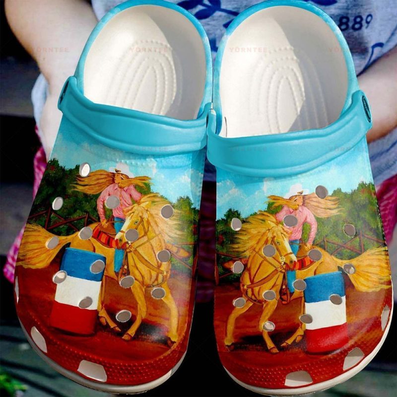 Custom Name Racinggirl And Her Horse Gift For Lover Rubber clog Shoes Comfy Footwear