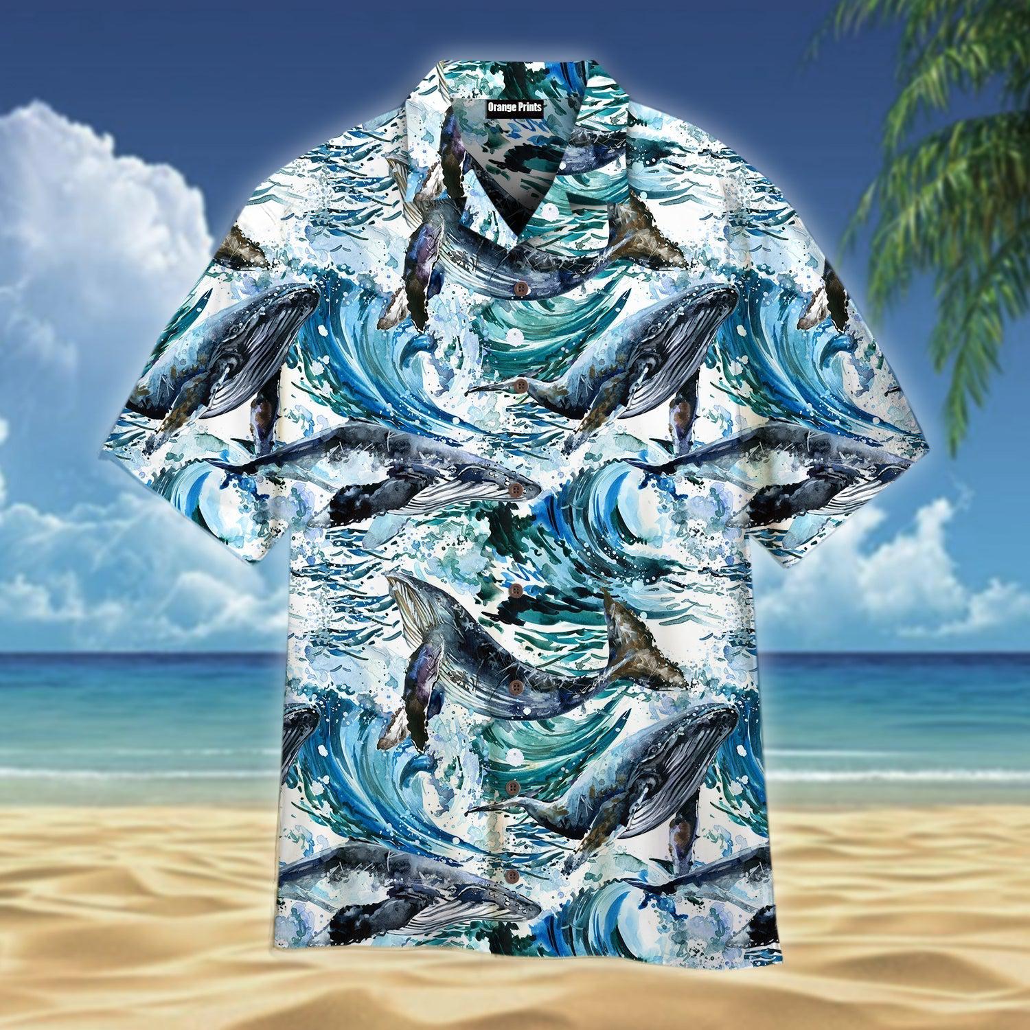 Whales Sea Wave Hawaii Shirt For Men Women Ha32575