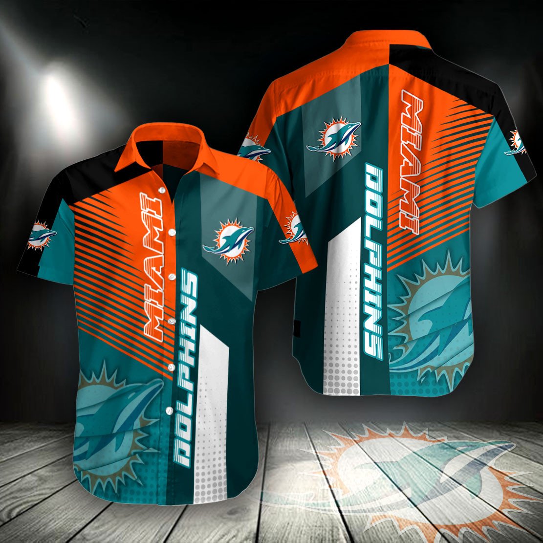 Miami Dolphins Button Shirt Bg658