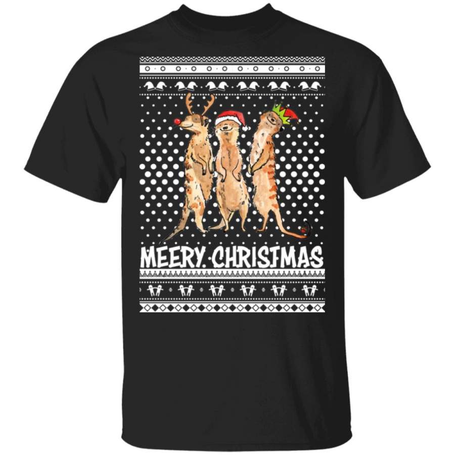 Meery Merry Christmas Meerkat Humour Animals Ugly Sweatshirt