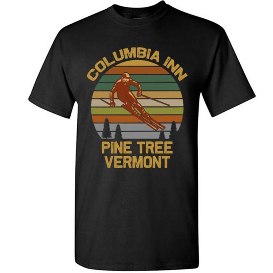 Columbia Inn Pine Tree Vermont, Classic Vintage Retro Design – Gildan Short Sleeve Shirt