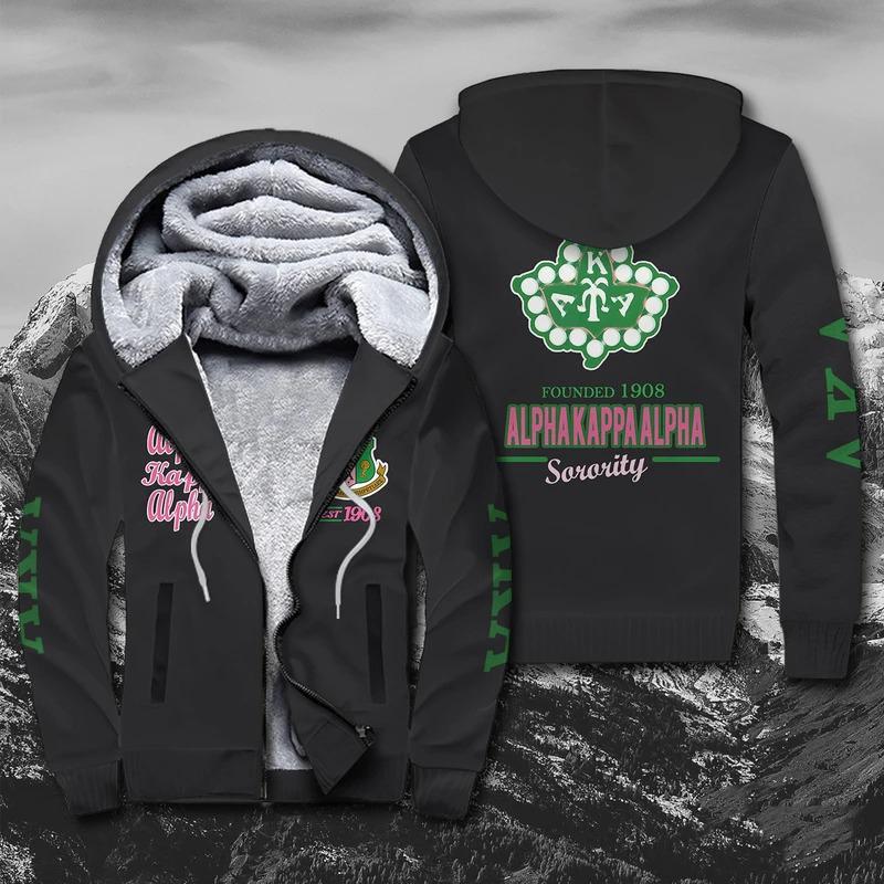 Greek Life Hoodie – Ivy League Alpha Kappa Alpha Est 1908 Sherpa Hoodie J5