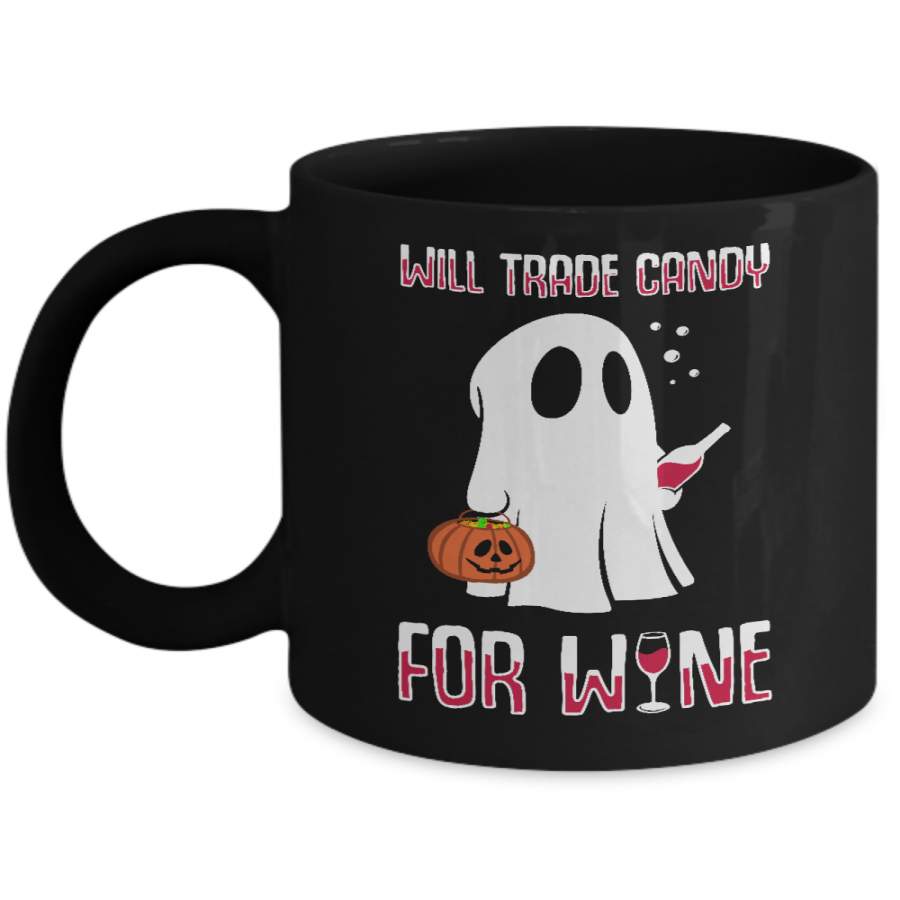 Will Trade Candy For Wine Lover Halloween Mug