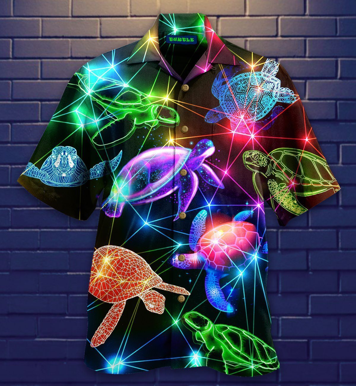 Glowing Turtle Hawaiian Shirt – For Men And Women