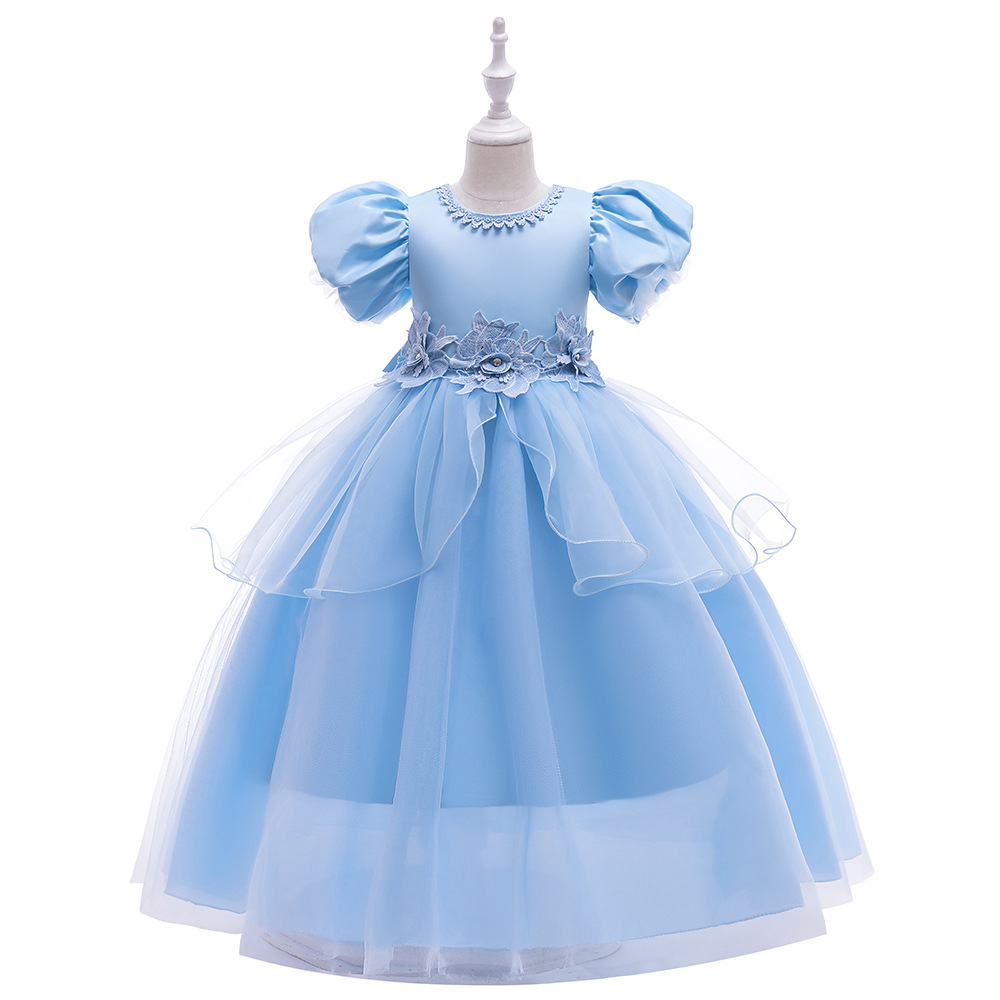 2021 Christmas Cinderella Dress Halloween Carnival Elsa Costume Children Party Blue Princess Dress for Young Girls Outfits alx