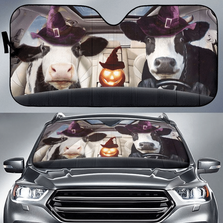 Z Cow Halloween 3D All Over Printed Car Sunshade